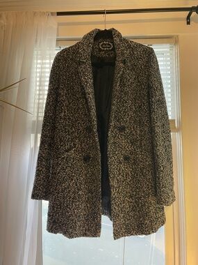 Ambiance Luxury Boutique Black and White Pea Coat